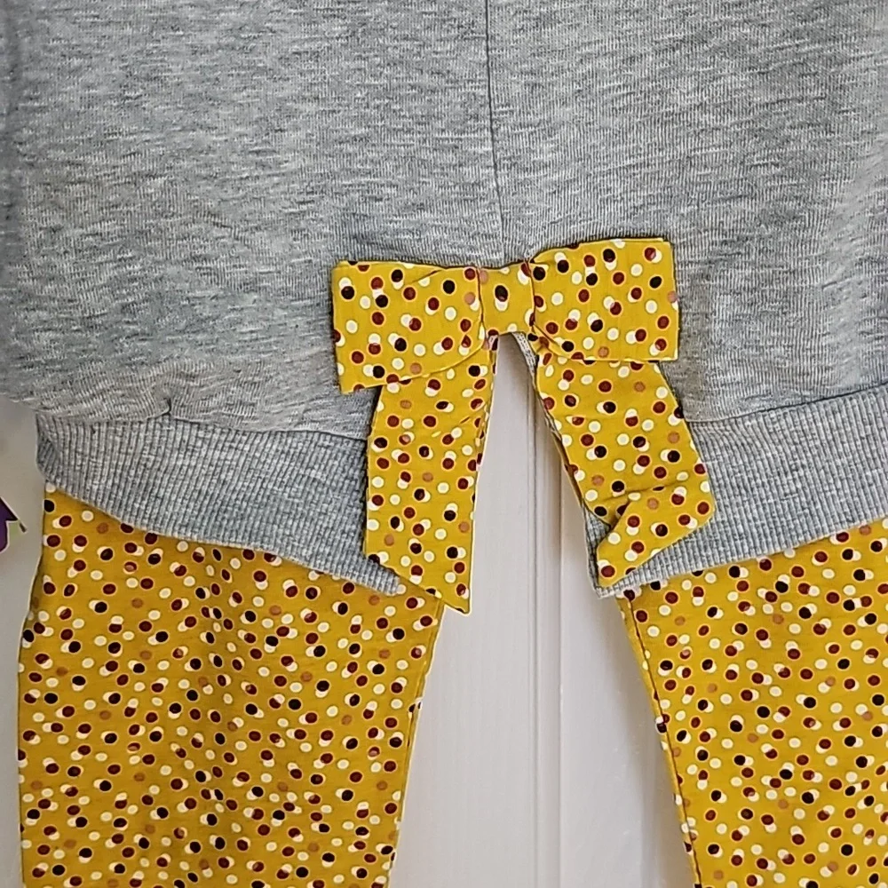 Blueberi Blvd Gray and Yellow Outfit Kid's Top Size 4T Pants Size 5 - Picture 9 of 13